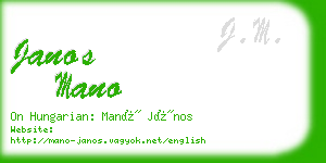 janos mano business card